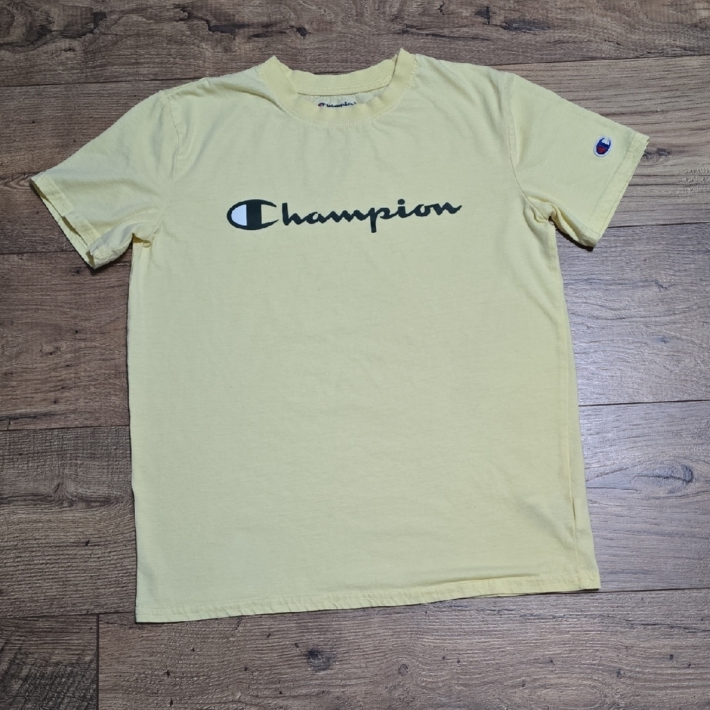Champion Light Yellow Tee with Logo